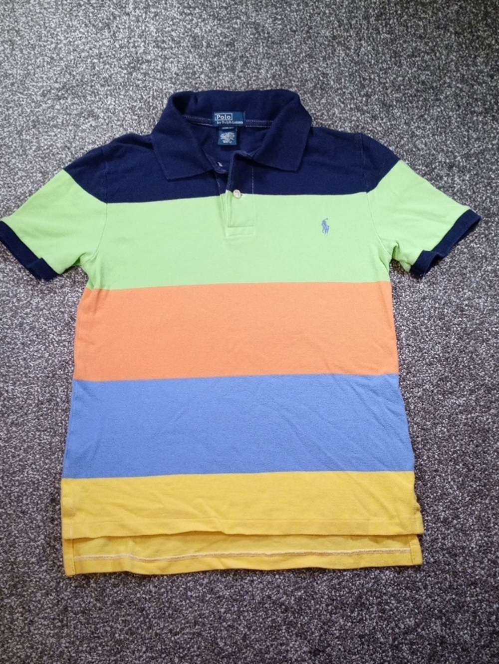 Polo Ralph Lauren Multicolor Striped Polo - Navy, Lime, Orange, Blue, Yellow